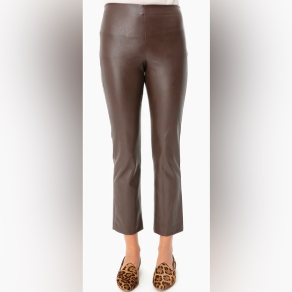 NWT Tuckernuck XXL Faux Leather Ashford Pants Faux Cropped Elastic Waist Brown